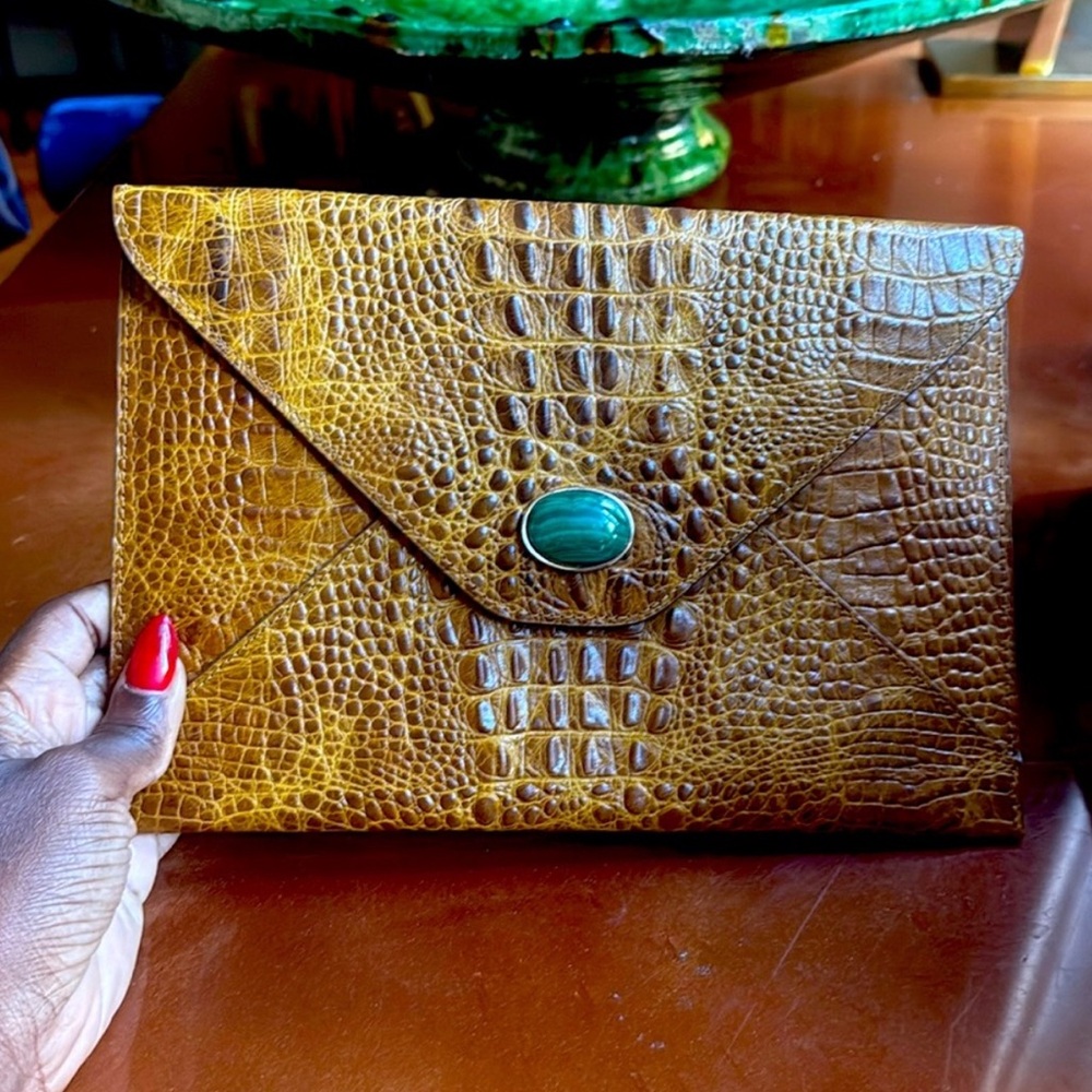 Leather Envelope Clutch from Turkey. New.